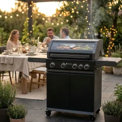 BBQ Gasgrill Savannah Grillwagen mit 4 Brennern und 1 Seitenbrenner
