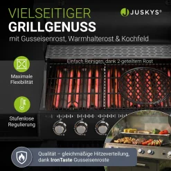 BBQ Gasgrill Tennessee Gasgrill mit 6 Brennern & Seitenbrenner