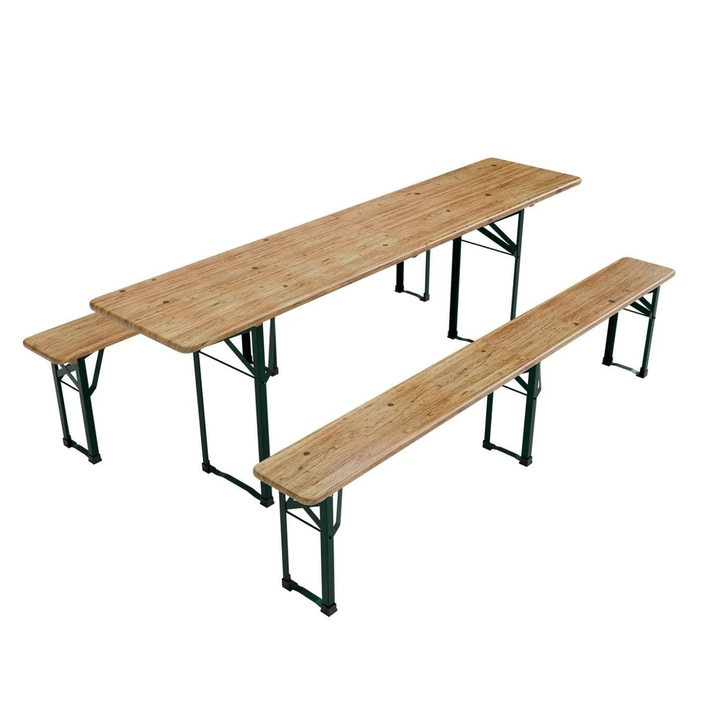 Bierzeltgarnitur Passau 220 cm Biertischgarnitur klappbar 3-teilig aus Tannenholz