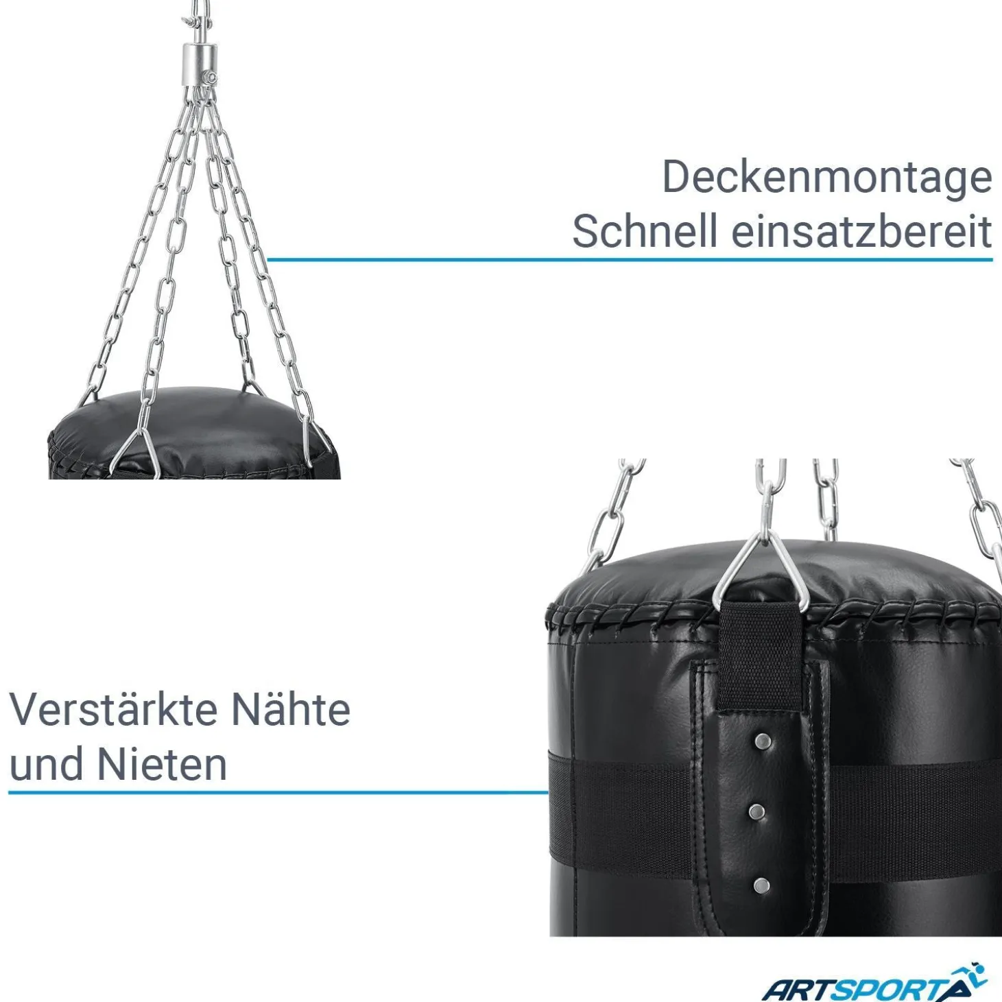 Boxsack für Kinder und Erwachsene Gefüllt in 10, 25 und 30 kg, inkl. Aufhängung