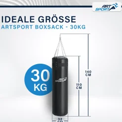 Boxsack für Kinder und Erwachsene Gefüllt in 10, 25 und 30 kg, inkl. Aufhängung