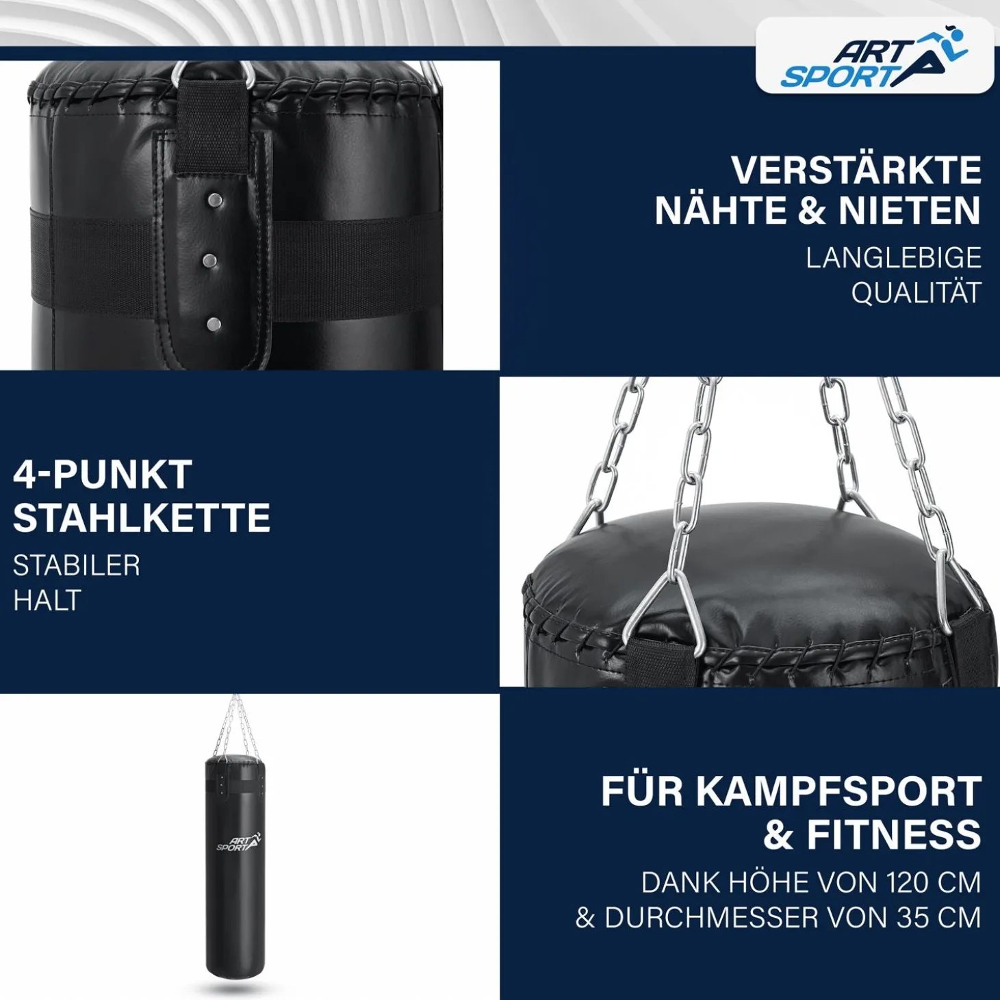 Boxsack für Kinder und Erwachsene Gefüllt in 10, 25 und 30 kg, inkl. Aufhängung