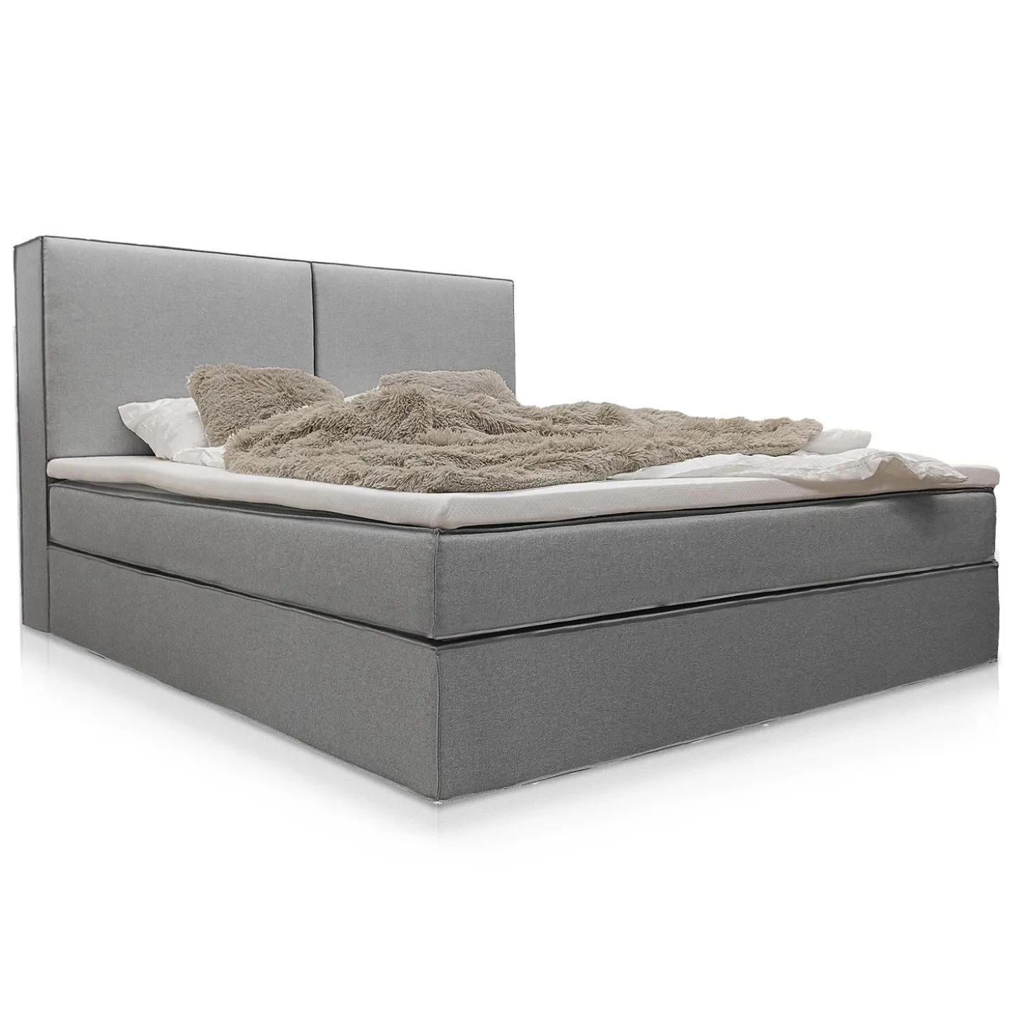 Boxspringbett Detroit - Chenille-Stoff Luxuriöser Schlafkomfort und stilvollem Design