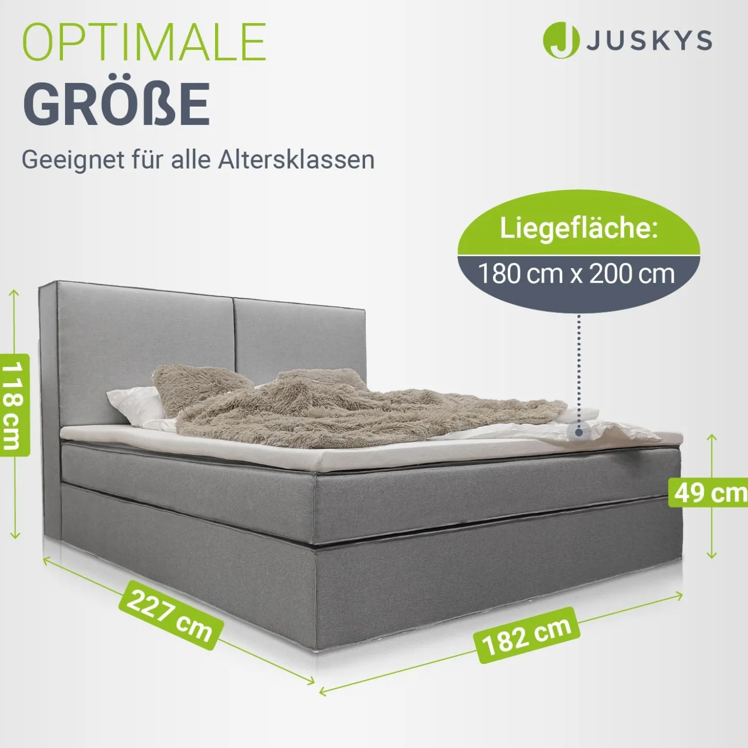 Boxspringbett Detroit - Chenille-Stoff Luxuriöser Schlafkomfort und stilvollem Design