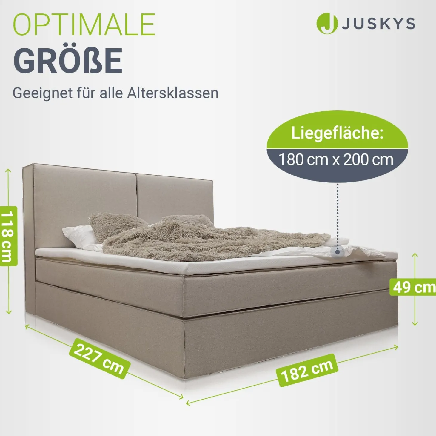 Boxspringbett Detroit - Chenille-Stoff Luxuriöser Schlafkomfort und stilvollem Design