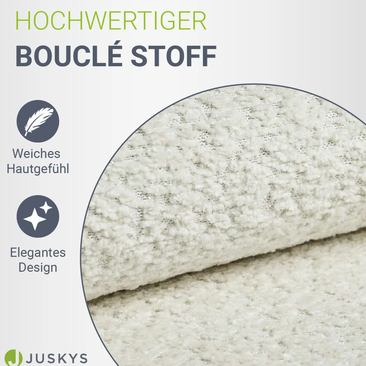 Boxspringbett Manitoba - Bouclé-Stoff Komfortables Boxspringbett 180 x 200 cm mit oder ohne Bettkasten