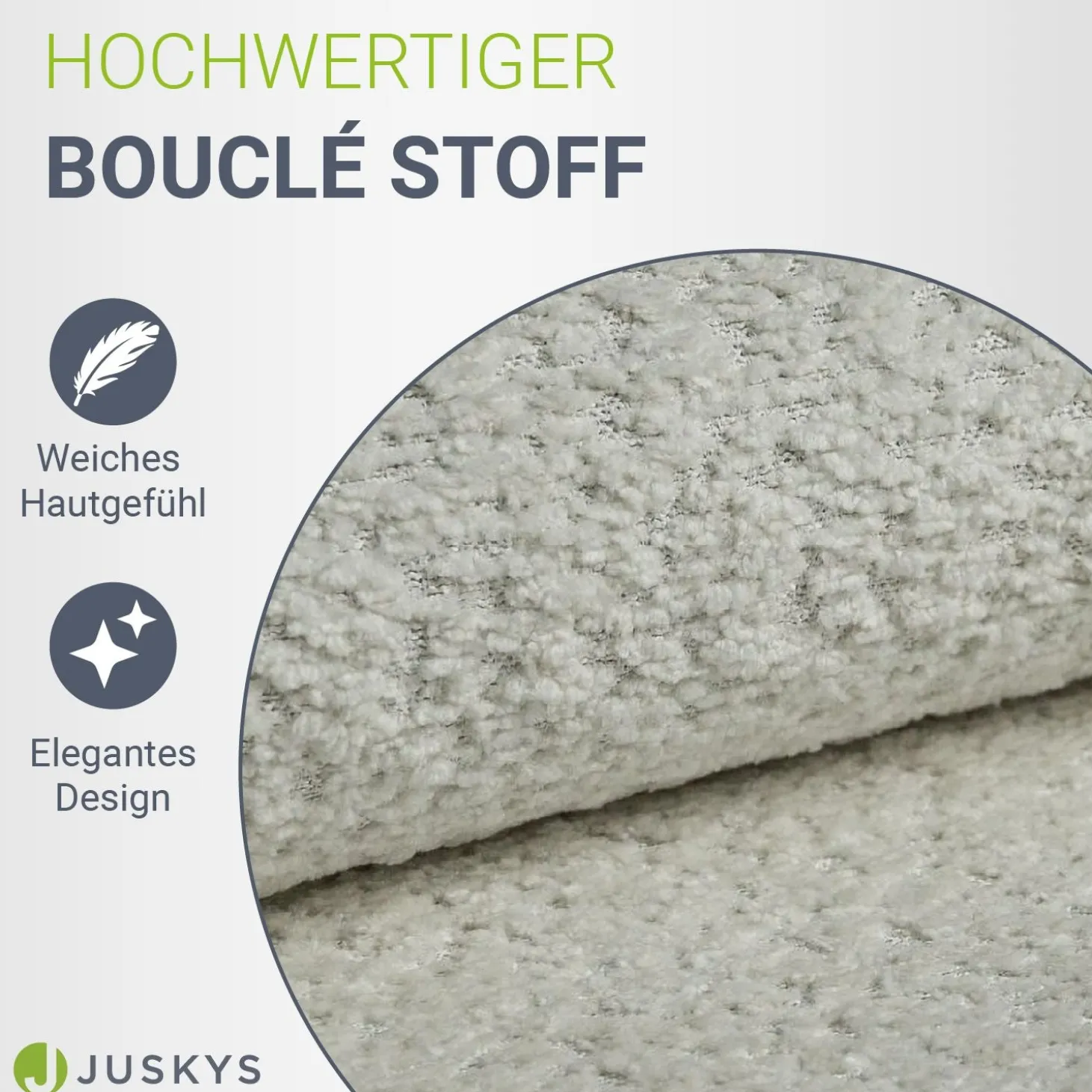 Boxspringbett Manitoba - Bouclé-Stoff Komfortables Boxspringbett 180 x 200 cm mit oder ohne Bettkasten