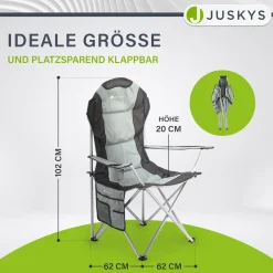 Campingstuhl Lido Gepolsterter Klappstuhl mit Getränkehalter & Tasche