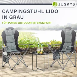 Campingstuhl Lido Gepolsterter Klappstuhl mit Getränkehalter & Tasche