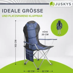 Campingstuhl Lido Gepolsterter Klappstuhl mit Getränkehalter & Tasche