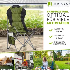 Campingstuhl Lido Gepolsterter Klappstuhl mit Getränkehalter & Tasche