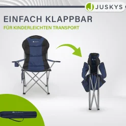 Campingstuhl Lido Gepolsterter Klappstuhl mit Getränkehalter & Tasche