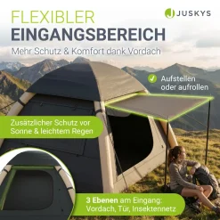 Campingzelt aufblasbar für 1-4 Personen Luftzelt wasserdicht mit einfachem & schnellem Aufbau