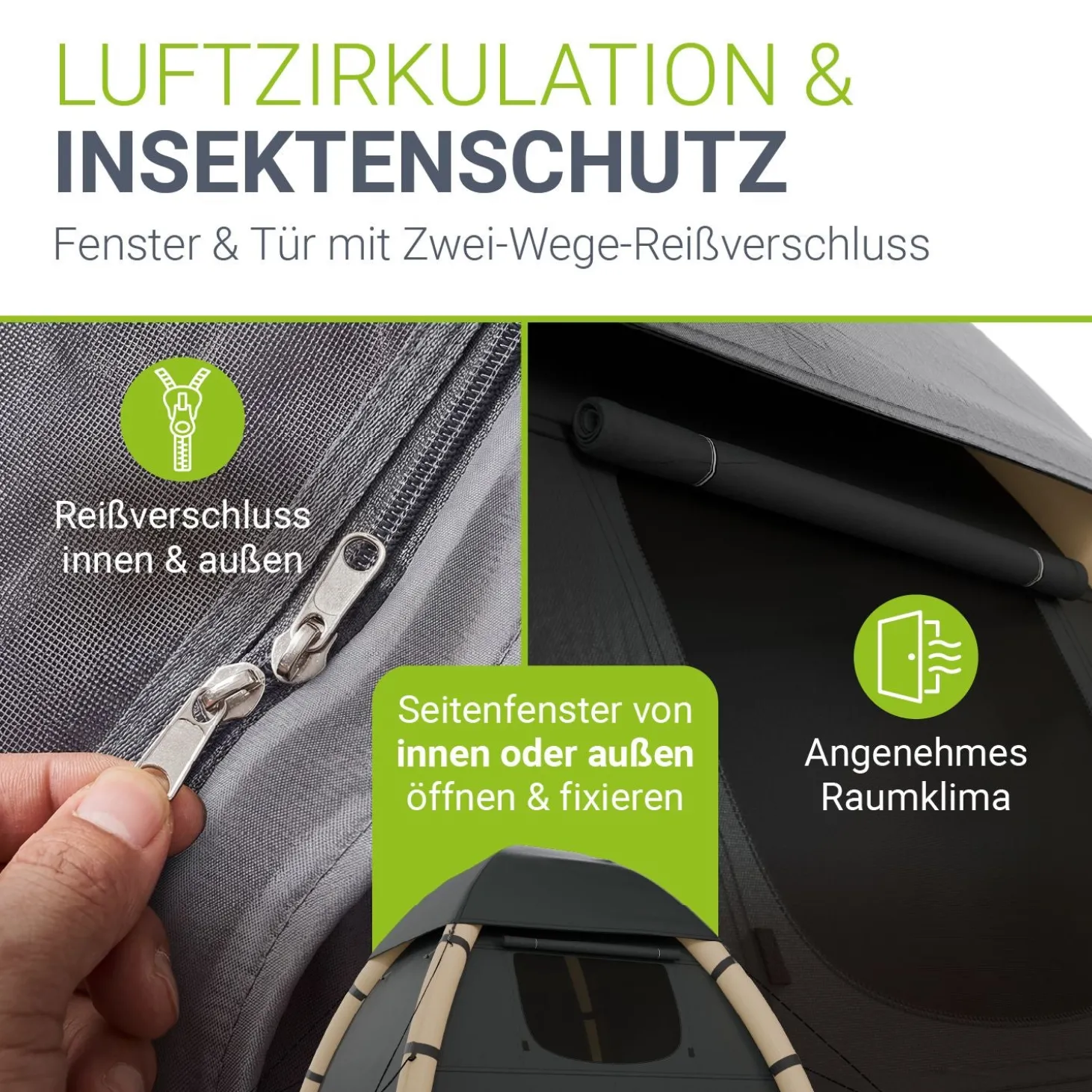 Campingzelt aufblasbar für 1-4 Personen Luftzelt wasserdicht mit einfachem & schnellem Aufbau