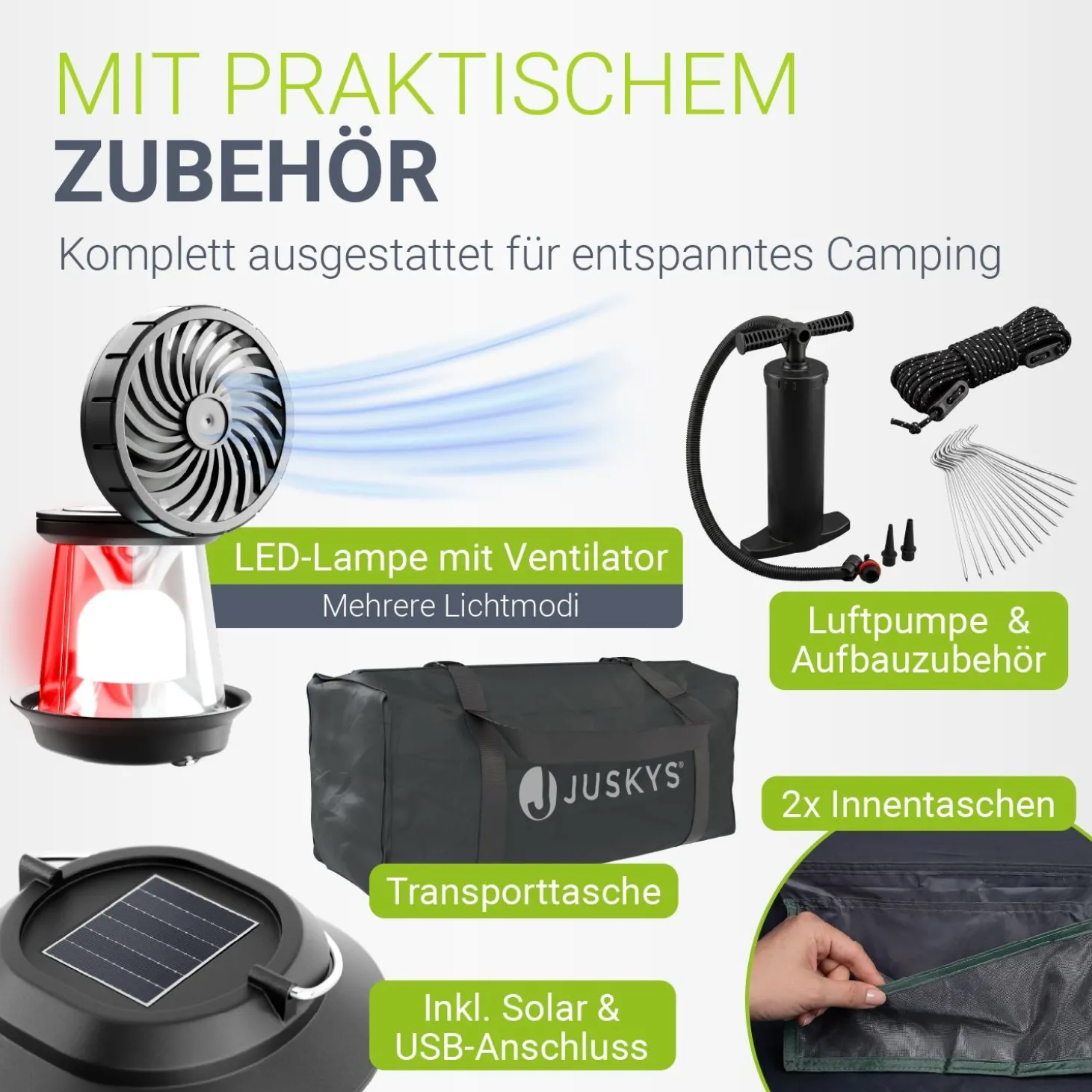 Campingzelt aufblasbar für 1-4 Personen Luftzelt wasserdicht mit einfachem & schnellem Aufbau