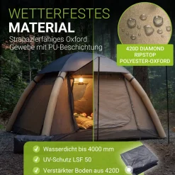 Campingzelt aufblasbar für 1-4 Personen Luftzelt wasserdicht mit einfachem & schnellem Aufbau