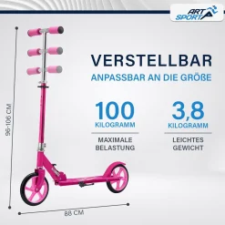 Cityroller - diverse Designs Scooter mit XXL Rädern, Fußständer, Hinterradreibungsbremse