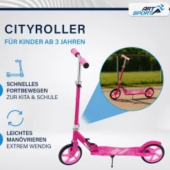 Cityroller - diverse Designs Scooter mit XXL Rädern, Fußständer, Hinterradreibungsbremse