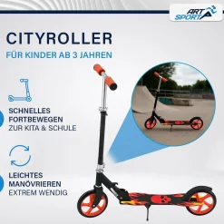 Cityroller - diverse Designs Scooter mit XXL Rädern, Fußständer, Hinterradreibungsbremse