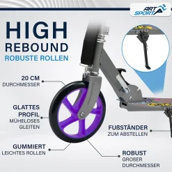 Cityroller - diverse Designs Scooter mit XXL Rädern, Fußständer, Hinterradreibungsbremse
