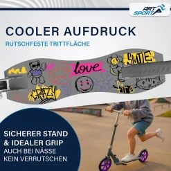 Cityroller - diverse Designs Scooter mit XXL Rädern, Fußständer, Hinterradreibungsbremse