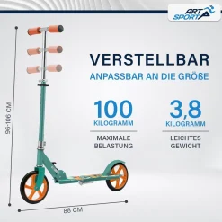 Cityroller - diverse Designs Scooter mit XXL Rädern, Fußständer, Hinterradreibungsbremse