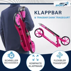 Cityroller - diverse Designs Scooter mit XXL Rädern, Fußständer, Hinterradreibungsbremse