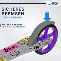 Cityroller - diverse Designs Scooter mit XXL Rädern, Fußständer, Hinterradreibungsbremse