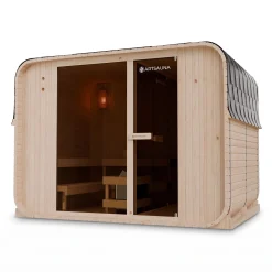Cube Fasssauna Fjora XXL Für 6 Personen | 308 x 220 x 225 cm (LxBxH) | 9 kW Saunaofen