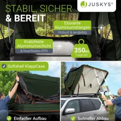 Dachzelt Lago für 2-3 Personen Autodachzelt für Camping & Roadtrips