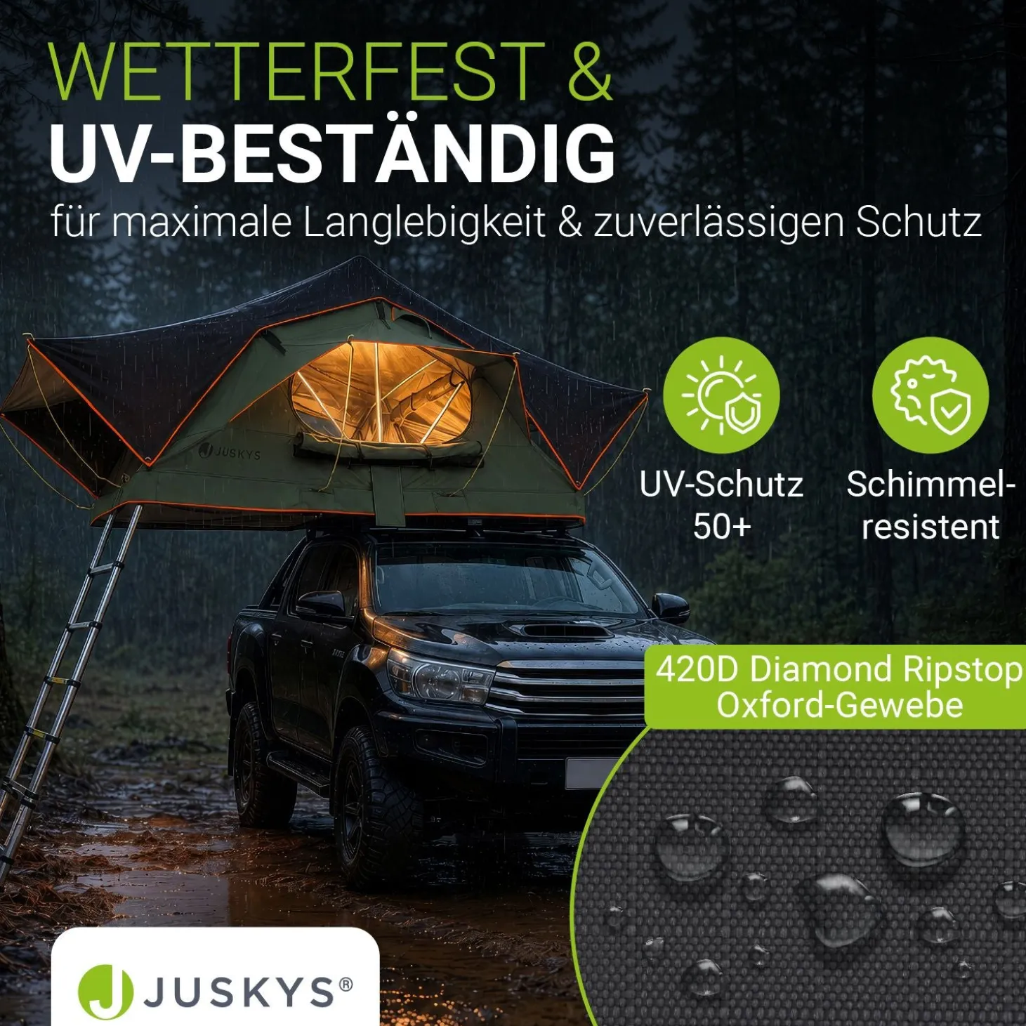 Dachzelt Lago für 2-3 Personen Autodachzelt für Camping & Roadtrips