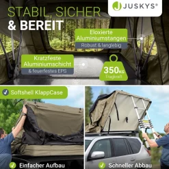 Dachzelt Lago für 2-3 Personen Autodachzelt für Camping & Roadtrips