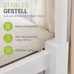 Doppel-Loungebett Kreta Outdoor Sonnenliege für 2 Personen mit Vorhängen, Dach & Rückenlehne
