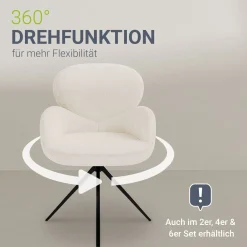 Drehstuhl Albano Esszimmerstuhl mit Drehfunktion und Bouclé Stoff