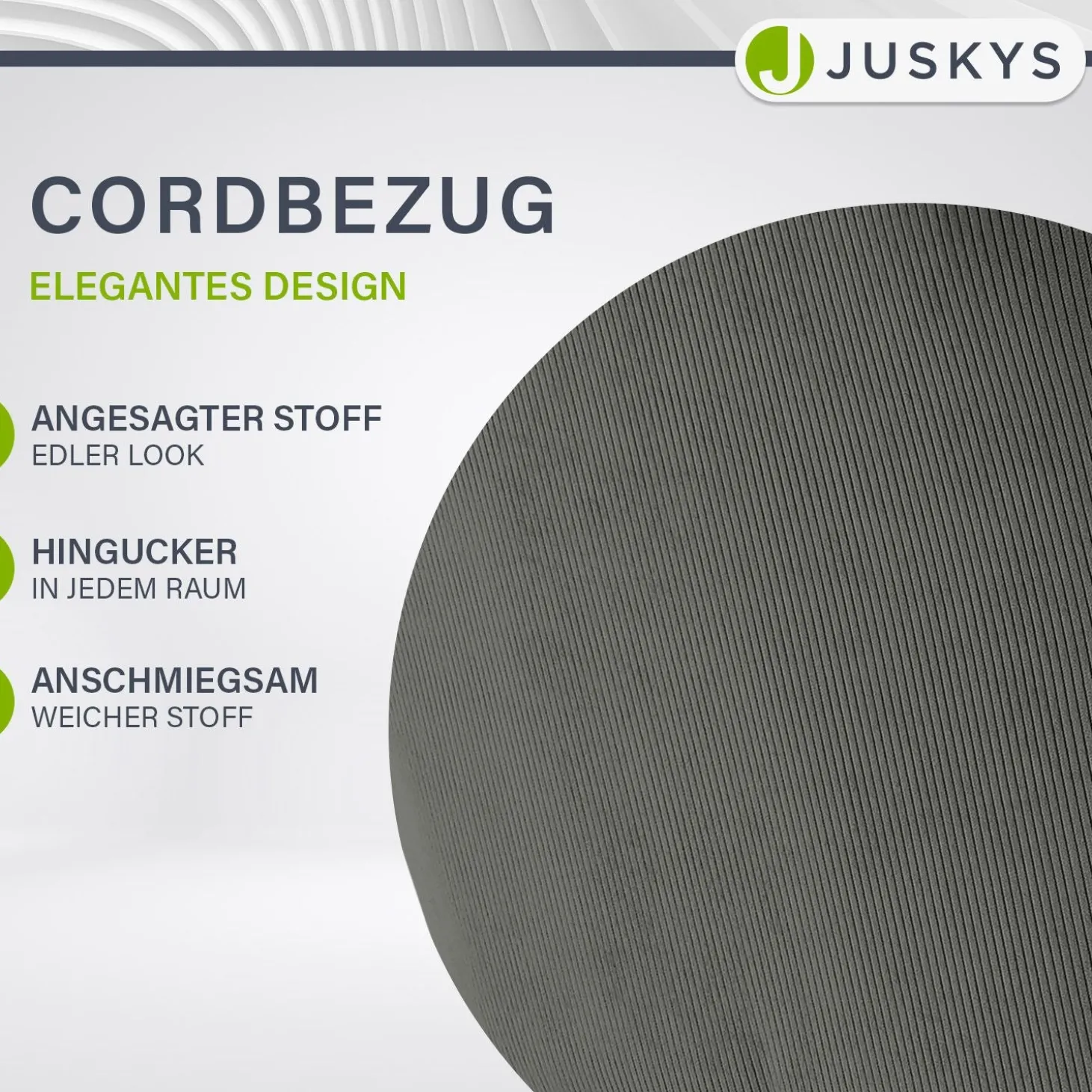 Drehstuhl Clyde mit Cord Stilvoller Stuhl fürs Wohn- & Esszimmer