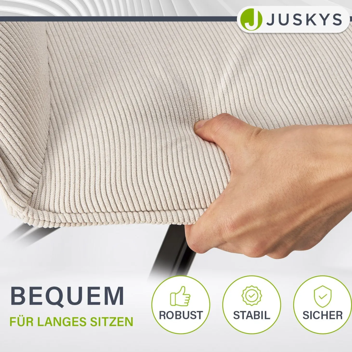 Drehstuhl Clyde mit Cord Stilvoller Stuhl fürs Wohn- & Esszimmer