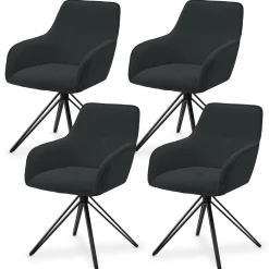 Drehstuhl Clyde mit Cord Stilvoller Stuhl fürs Wohn- & Esszimmer