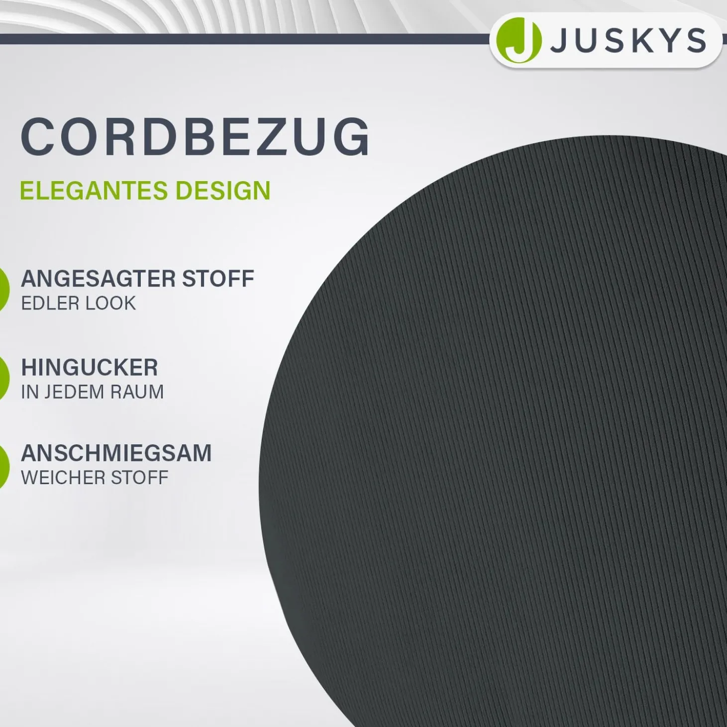 Drehstuhl Clyde mit Cord Stilvoller Stuhl fürs Wohn- & Esszimmer