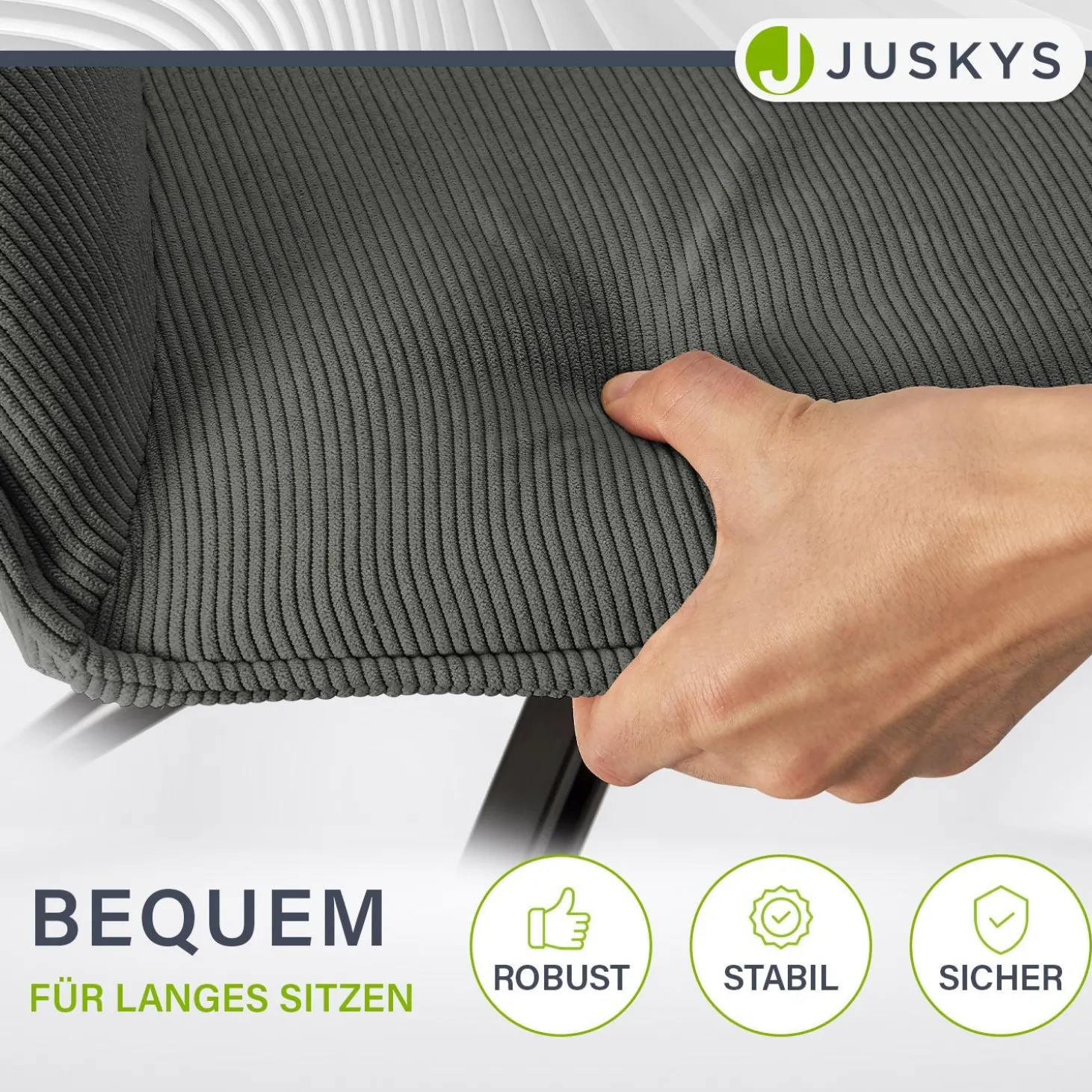 Drehstuhl Clyde mit Cord Stilvoller Stuhl fürs Wohn- & Esszimmer
