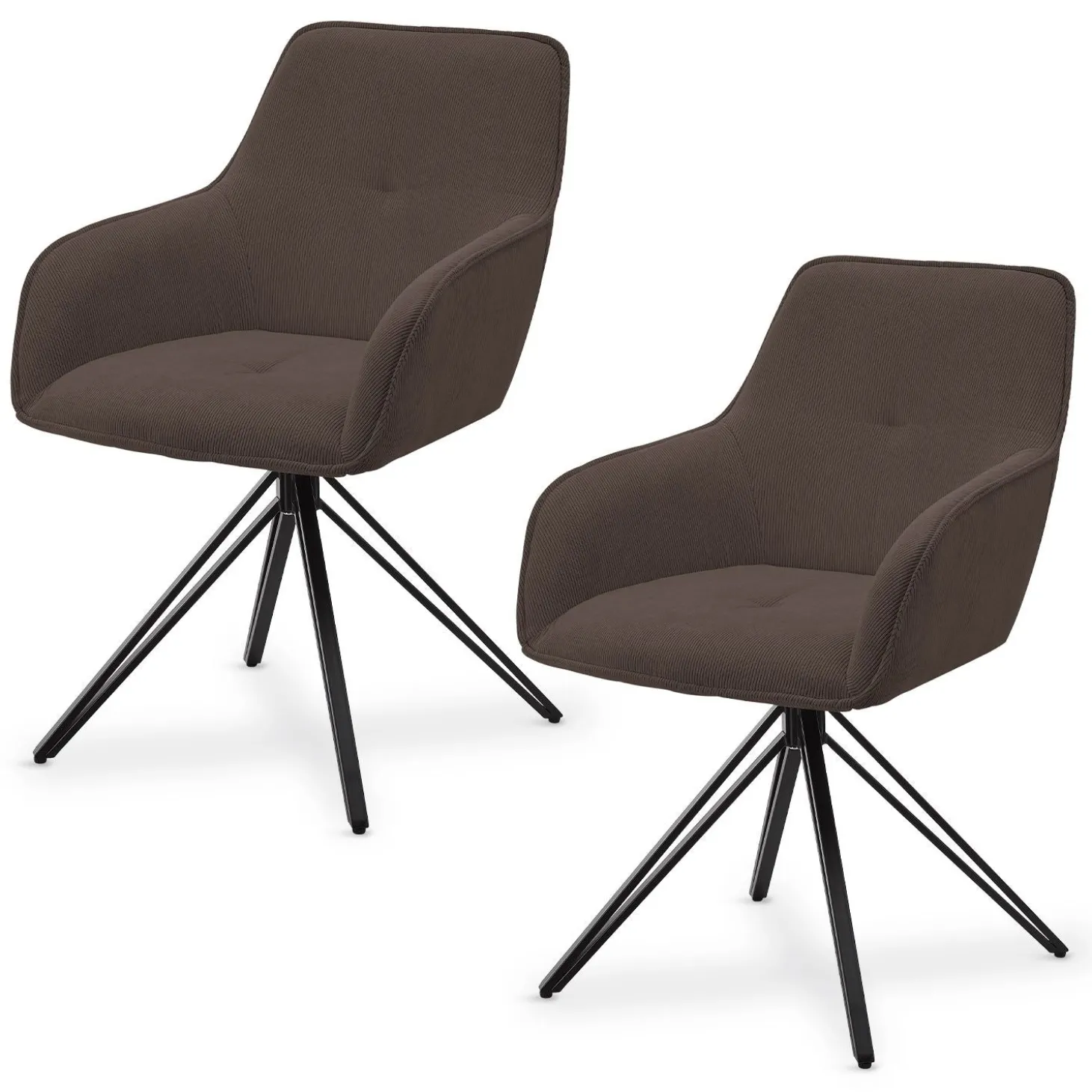 Drehstuhl Clyde mit Cord Stilvoller Stuhl fürs Wohn- & Esszimmer