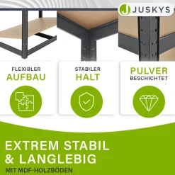Eckregal Corner Basic 180 x 70 x 40 cm Lagerregal aus verzinktem Metall mit 5 Einlegeböden