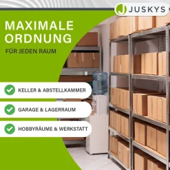 Eckregal Corner Basic 180 x 70 x 40 cm Lagerregal aus verzinktem Metall mit 5 Einlegeböden