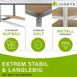 Eckregal Corner Basic 180 x 70 x 40 cm Lagerregal aus verzinktem Metall mit 5 Einlegeböden
