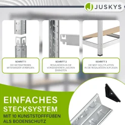 Eckregal Corner Basic 180 x 70 x 40 cm Lagerregal aus verzinktem Metall mit 5 Einlegeböden