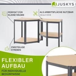 Eckregal Corner Easy 160 x 75 x 40-75 cm Lagerregal aus verzinktem Metall mit 4 Einlegeböden