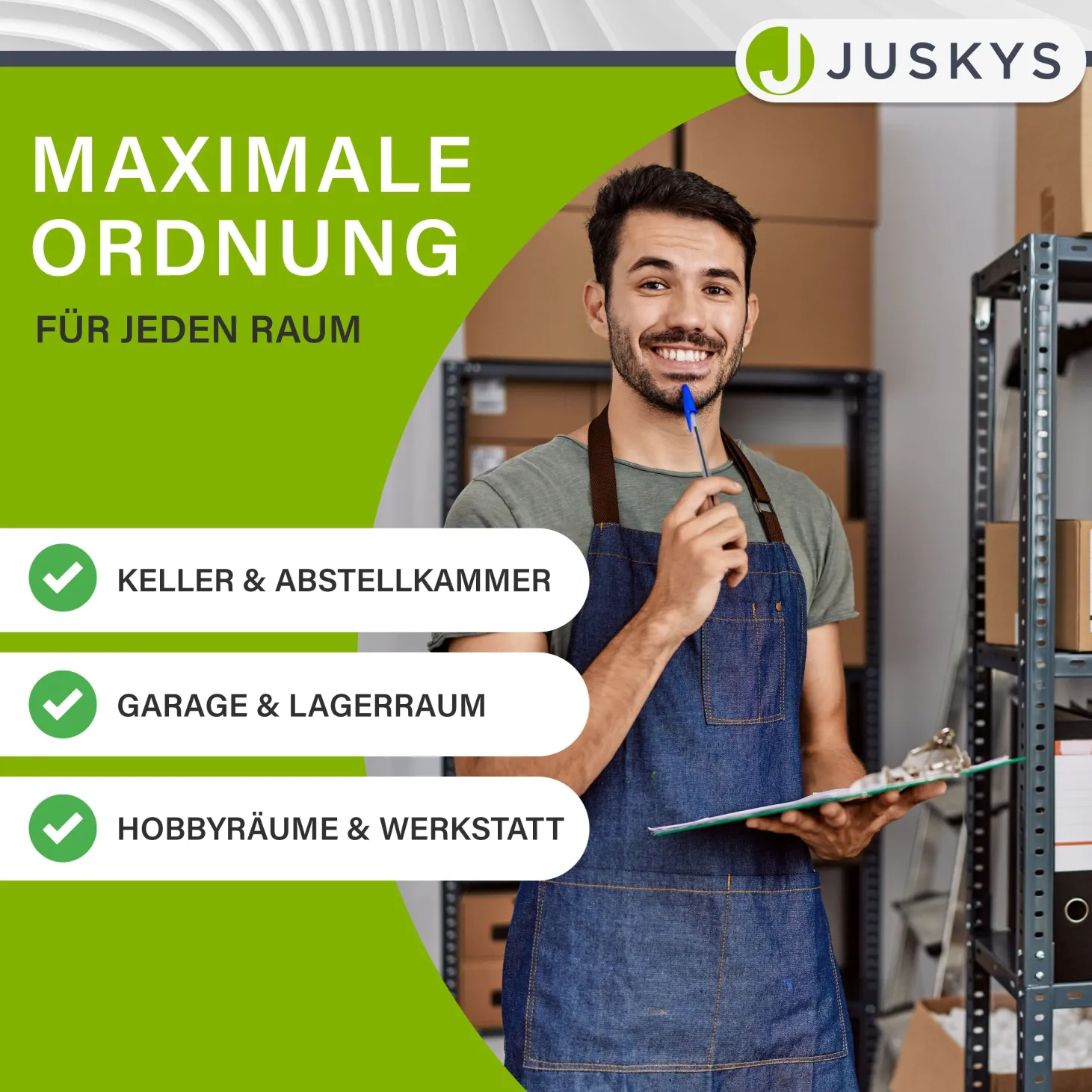 Eckregal Corner Easy 160 x 75 x 40-75 cm Lagerregal aus verzinktem Metall mit 4 Einlegeböden