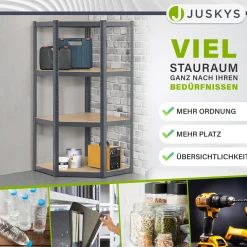 Eckregal Corner Easy 160 x 75 x 40-75 cm Lagerregal aus verzinktem Metall mit 4 Einlegeböden