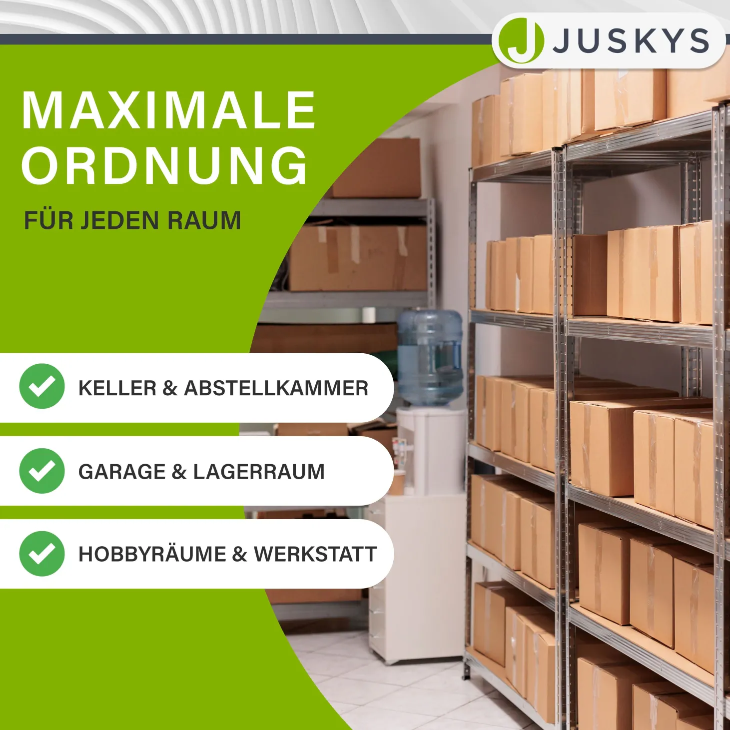 Eckregal Corner Easy 160 x 75 x 40-75 cm Lagerregal aus verzinktem Metall mit 4 Einlegeböden