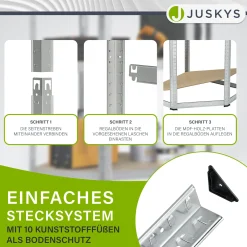 Eckregal Corner Easy 160 x 75 x 40-75 cm Lagerregal aus verzinktem Metall mit 4 Einlegeböden