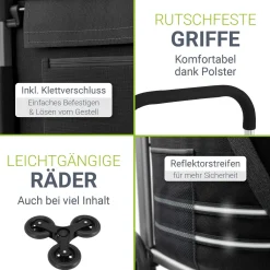 Einkaufstrolley Treppensteiger Einkaufstrolley klappbar 56 l mit abnehmbarer Tasche